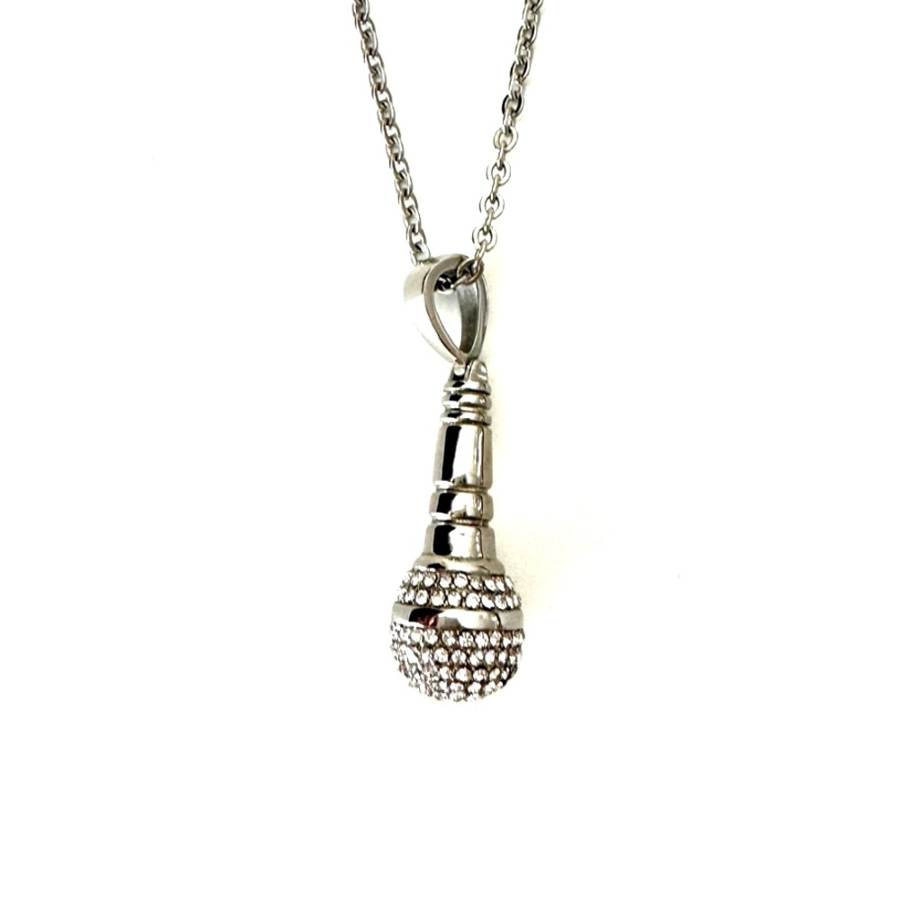 SILVER MICROPHONE Necklace